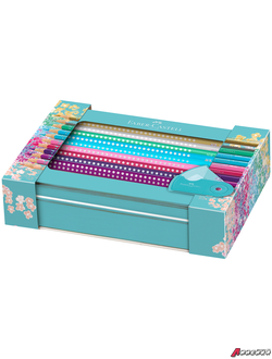 Карандаши цветные Faber-Castel "Sparkle", 20цв.+точилка, трехгран., метал. короб. 201641