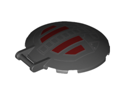 Dish 6 x 6 Inverted with Bar Handle with SW First Order TIE Fighter Hatch Pattern, Black (18675pb06 / 6125388)