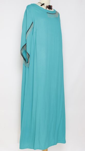 ПЛАТЬЕ ШЕЛКОВОЕ "ЦЕПОЧКИ "морская волна р.48-54