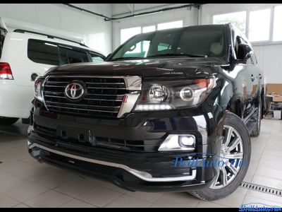 Бампер + губа MODELLISTA LED Toyota Land Cruiser 200 2007-2015 в стиле 2016+ с подсветкой