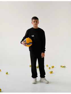СВИТШОТ Volleylife черный/графит размер 130см-150см