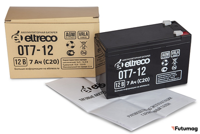 Тяговый аккумулятор Eltreco OT7-12 (6-F-7) (12V7A/H C20)