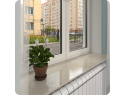 Акриловый подоконник Бежевый мрамор 800х150х12 мм.