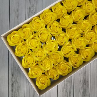 Розы из мыла "Корея" 50 шт Светло-желтый