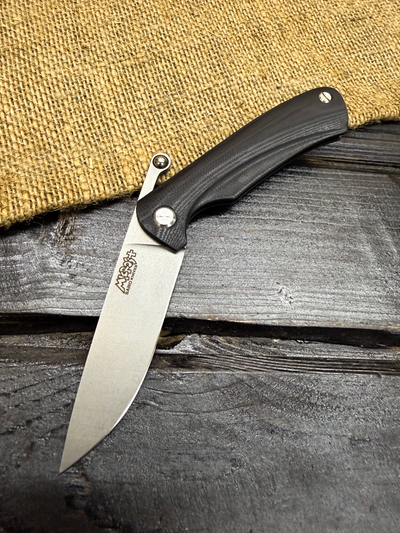 Фрикционный складной нож Микрос+ сталь VG-10, рукоять G10, цвет черный