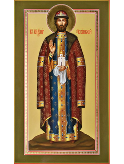 Олег Брянский, Святой благоверный князь. Рукописная икона.
