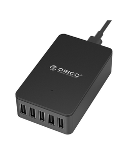 Зарядное устройство 5xUSB, SuperCharge, кабель 2 pin, Orico, CSE-5U-BK