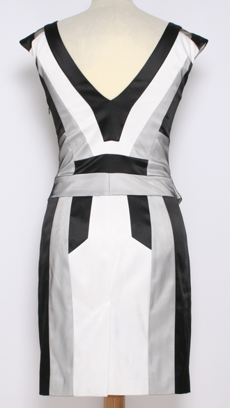 ПЛАТЬЕ АТЛАСНОЕ "К. М."комбинированное чёрно-белое р.40-48