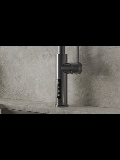 Система мгновенного кипячения воды с газацией и охлаждением 5в1 AQUAHOT ASPEN GM (вороненая сталь)