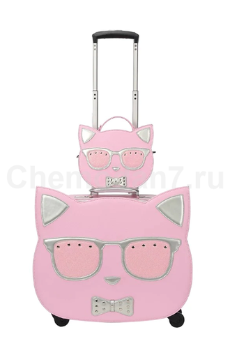 Детский чемодан с сумкой Kitty (Китти) розовый