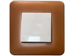 Рамка 1 пост металлик медь Efapel Latina с выключателем