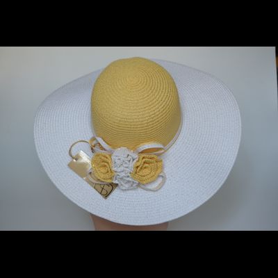 Шляпа Stefania Maiaroli 1638 белая с желтым