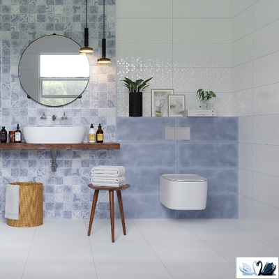 Плитка настенная Gracia Ceramica Folk blue wall 25 х 60 см голубой рельеф