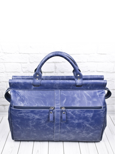 Кожаный саквояж Veano blue (арт. 4004-07)