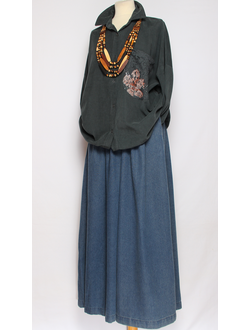 Рубашка "Вельвет карман кружево" графит