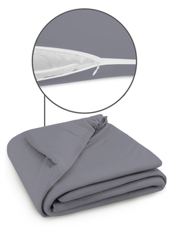 Пододеяльник Cleo трикотажный на молнии 140х205 100% хлопок (графит) 140/17