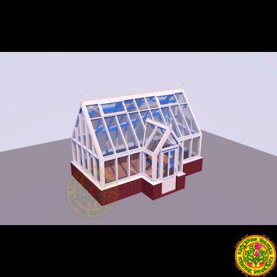 Зимняя английская теплица с холлом ЭЛИЗАБЕТ размером 5800 Х 4200 мм