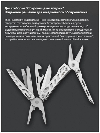 Мультитул Xiaomi NexTool Mini Flagship Multifunctional Pliers NE20146