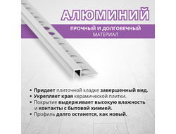 Профиль окантовочный для плитки Лука ПК 11-10.2700.01л Серебро матовое