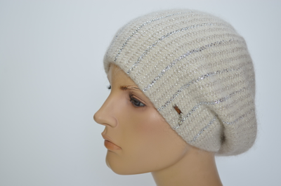 Белый берет из мохера Италия Вицио 1369