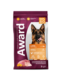 AWARD (Авард) сухой корм для собак крупных пород, Курица, Индейка 2 кг