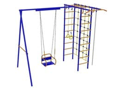 Уличный ДСК Веселый непоседа Модель №3 с качелями на цепях в Воронеже