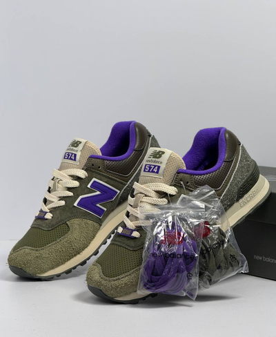 New Balance 574 Sneakersnstuff Nature Green Purple