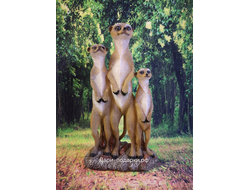 СУРИКАТЫ семья  41*23см  1,3кг   полистоун Россия  1457//012578