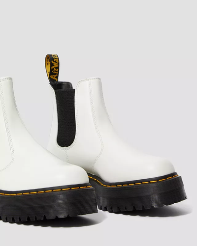 Dr Martens 2976 Smooth Leather Platform Chelsea White
