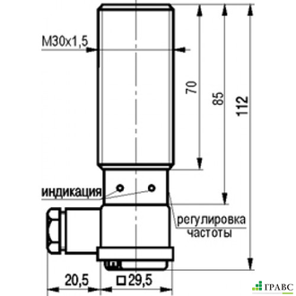Индуктивный датчик  IV2B AT81A5-43P-10-LZ