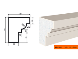 Фасадный карниз из пенополистирола с покрытием LEPNINAPLAST (Лепнинапласт) КВ-140/1