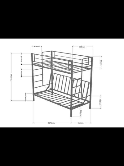 Двухъярусная кровать-диван Дакар 1 Слоновая кость (вставки Дуб молочный)