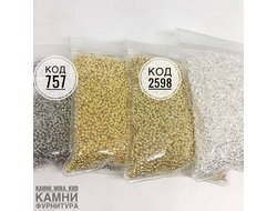 Кримпы обжимные ЛЮКС 2 мм медь, покрытие в ассортименте, цена за набор
