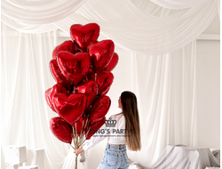 Сет из 15 гелиевых шаров сердец