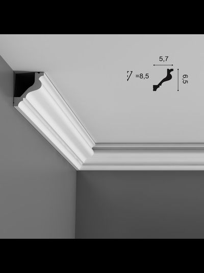 Потолочный карниз с гладким профилем из полиуретана Orac Decor Коллекция Luxxus C200