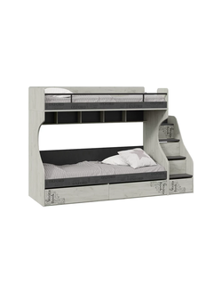 Кровать 2-х ярусная с лестницей приставной с ящиками «Оксфорд-2» - СМ-399.11.012