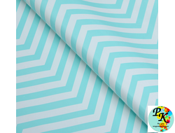 Бумага глянцевая, зигзаг, 49*70 см, ярко - голубая, 1 лист