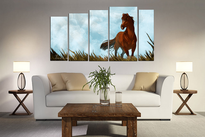 Модульная картина "Гордый мустанг"