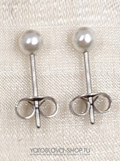 Серьги пусеты жемчужины