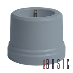 розетка пластик Basic серая