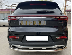 Защита заднего бампера угловая большая d53 для CheryExeed TXL 2020-