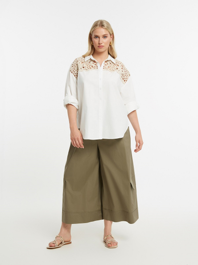 Рубашка с коротким рукавом и кружевом