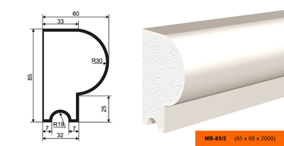 Lepninaplast МВ-85/2 фасадный молдинг из пенополистирола