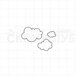 Штамп для скрапбукинга контурный с облаками для детских скрапальбомов и открыток