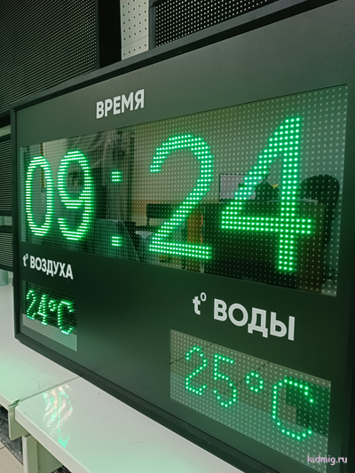 Табло с температурой воздуха и воды 730*1010мм (зеленый)
