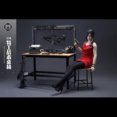Стол и табурет 1/6 (деревянные) - КОЛЛЕКЦИОННАЯ ДИОРАМА 1/6 Agent Tactical Desk and Chair (M2419) - MMMTOYS