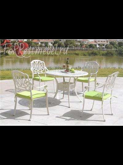 Литой садовый комплект PALERMO белый