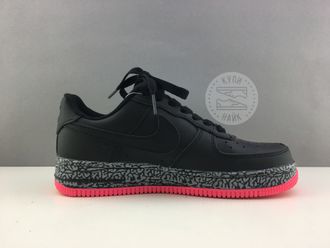 Nike Air Force 1 низкие чёрные с розовым, Прессованная кожа (37-38) Арт. 009M