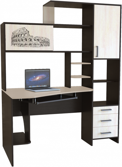 Компьютерный стол КЛ №6.0 Венге/Дуб молочный