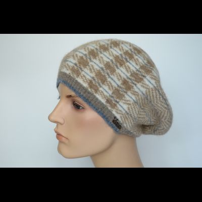 Женский берет зигзаг и клетка Vizio Италия 8076 BO ореховый